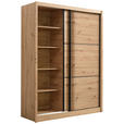 SCHIEBETÜRENSCHRANK 166/215,5/60 cm 2-türig Eiche Artisan  - Schwarz/Eiche Artisan, Basics, Holzwerkstoff/Metall (166/215,5/60cm) - Xora