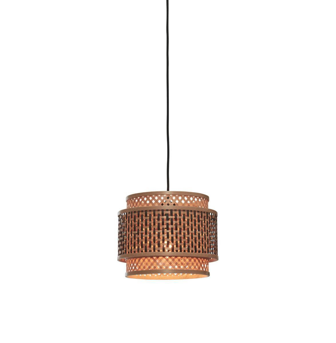 HÄNGLAMPA GOOD&MOJO  25/20 cm  - svart/naturfärgad, Trend, trä (25/20cm) - Good & Mojo