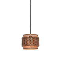 HÄNGELEUCHTE GOOD&MOJO  25/20 cm   - Schwarz/Naturfarben, Trend, Holz (25/20cm) - Good & Mojo