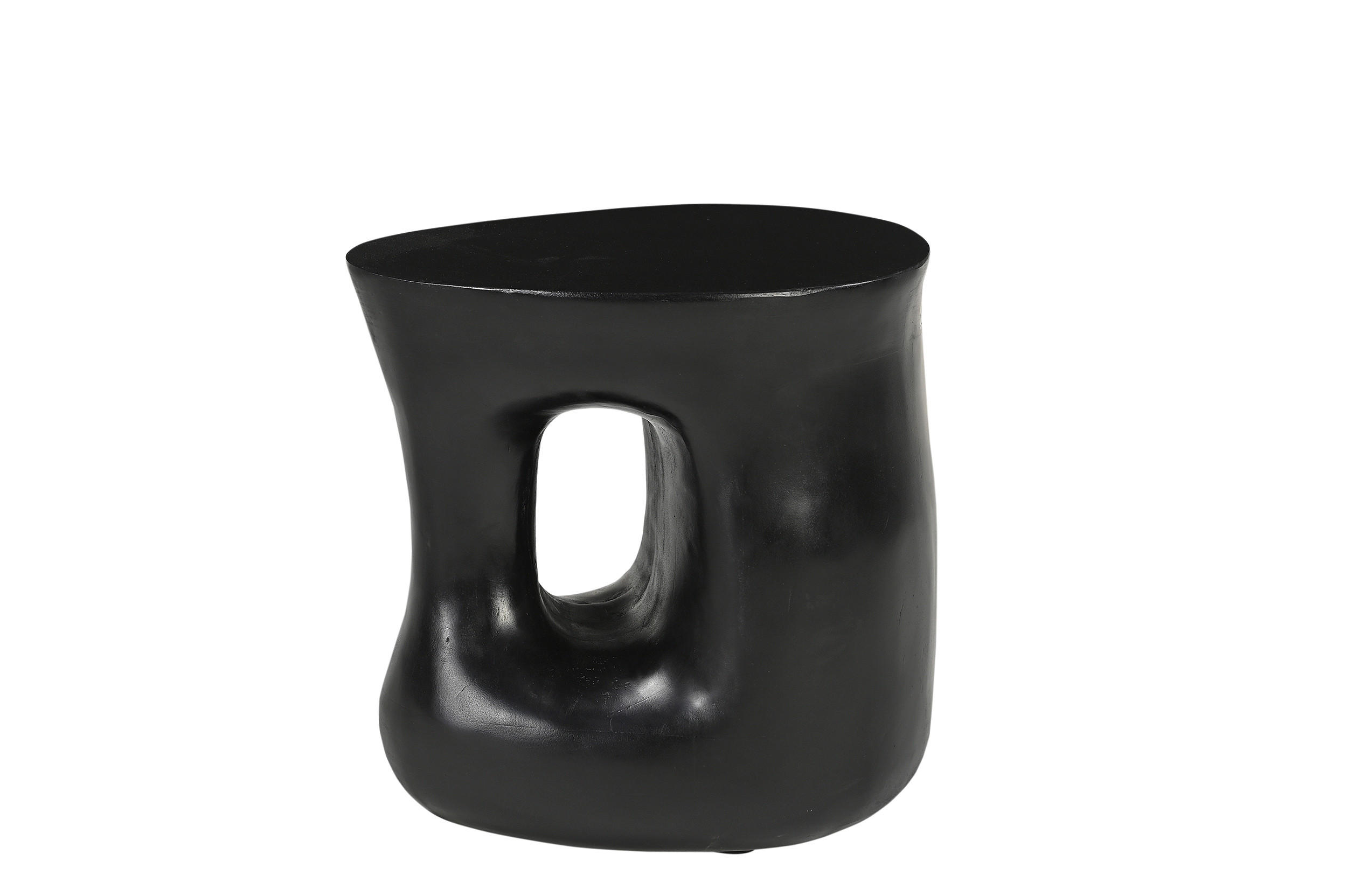 BEISTELLTISCH 40/36/41 cm Mangoholz massiv Schwarz Freiform  - Schwarz, Design, Holz (40/36/41cm) - MID.YOU