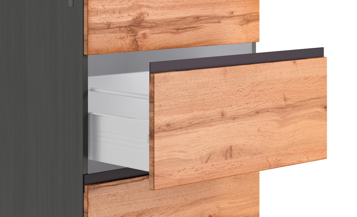 KOCHFELDUMBAUSCHRANK 60/86/60 cm  in Graphitfarben, Eiche Wotan  - Eiche Wotan/Graphitfarben, Design, Holzwerkstoff (60/86/60cm) - Held