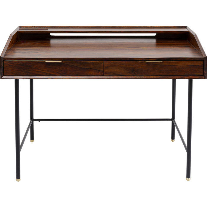 SCHREIBTISCH 118/70/84 cm  in Braun  - Goldfarben/Schwarz, Design, Holz/Metall (118/70/84cm) - Kare-Design