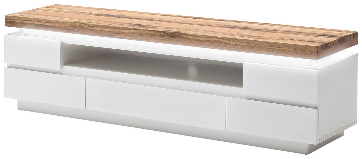 LOWBOARD Romina  in 175/49/40 cm  - Eichefarben/Weiß, Design, Holz/Holzwerkstoff (175/49/40cm)