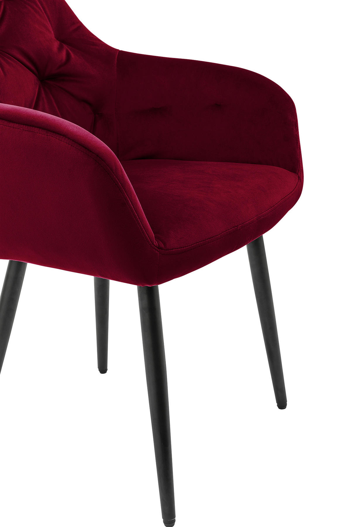 ARMLEHNSTUHL  in Samt  - Rot/Schwarz, MODERN, Textil/Metall (61/85/45cm) - Livetastic