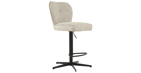 BARHOCKER Webstoff Schwarz, Beige Eisen Sitzfläche 360° drehbar - Beige/Schwarz, Design, Textil/Metall (44/117/58cm) - Novel