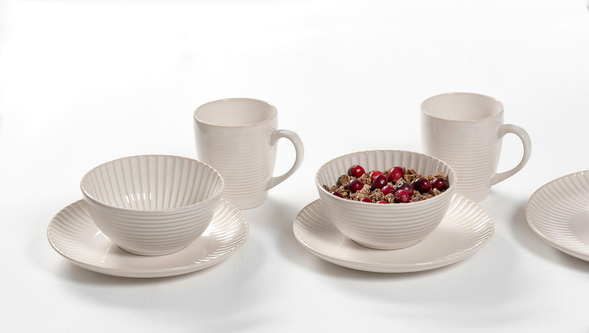 FRÜHSTÜCKSSERVICE Creme Milla  - Creme, KONVENTIONELL, Keramik (39/18/24cm) - Ritzenhoff Breker