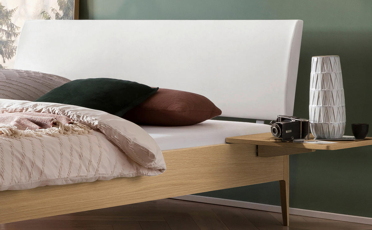 BETT 160/200 cm  in Weiß, Eichefarben  - Eichefarben/Weiß, KONVENTIONELL, Holz (160/200cm) - Hasena
