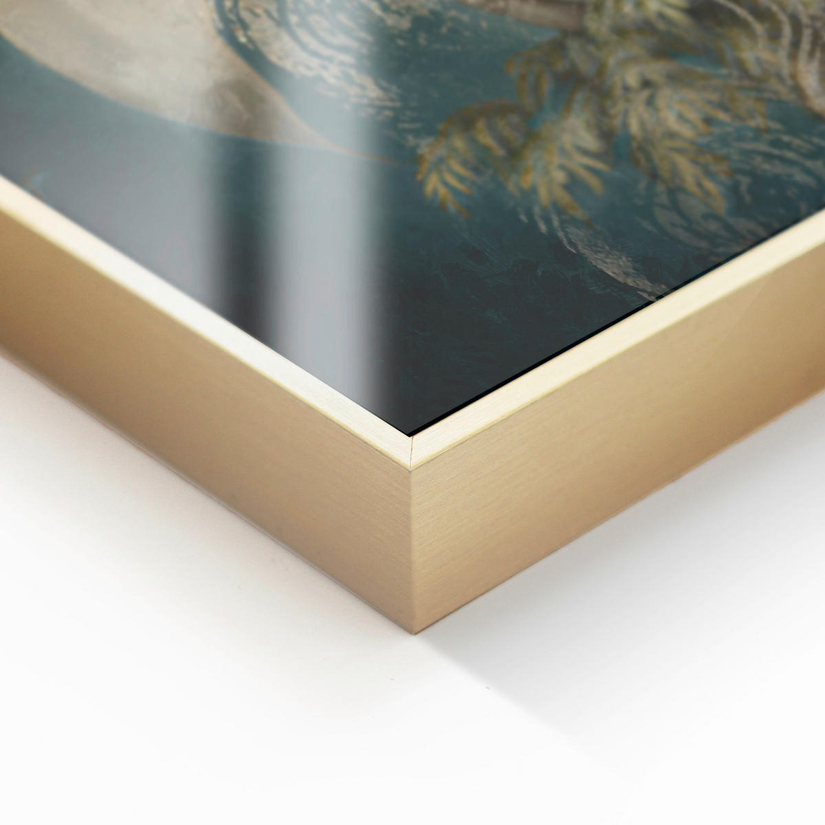 GLASBILD Frauen 80/120 cm  - Goldfarben/Grün, Basics, Glas/Holz (80/120cm)