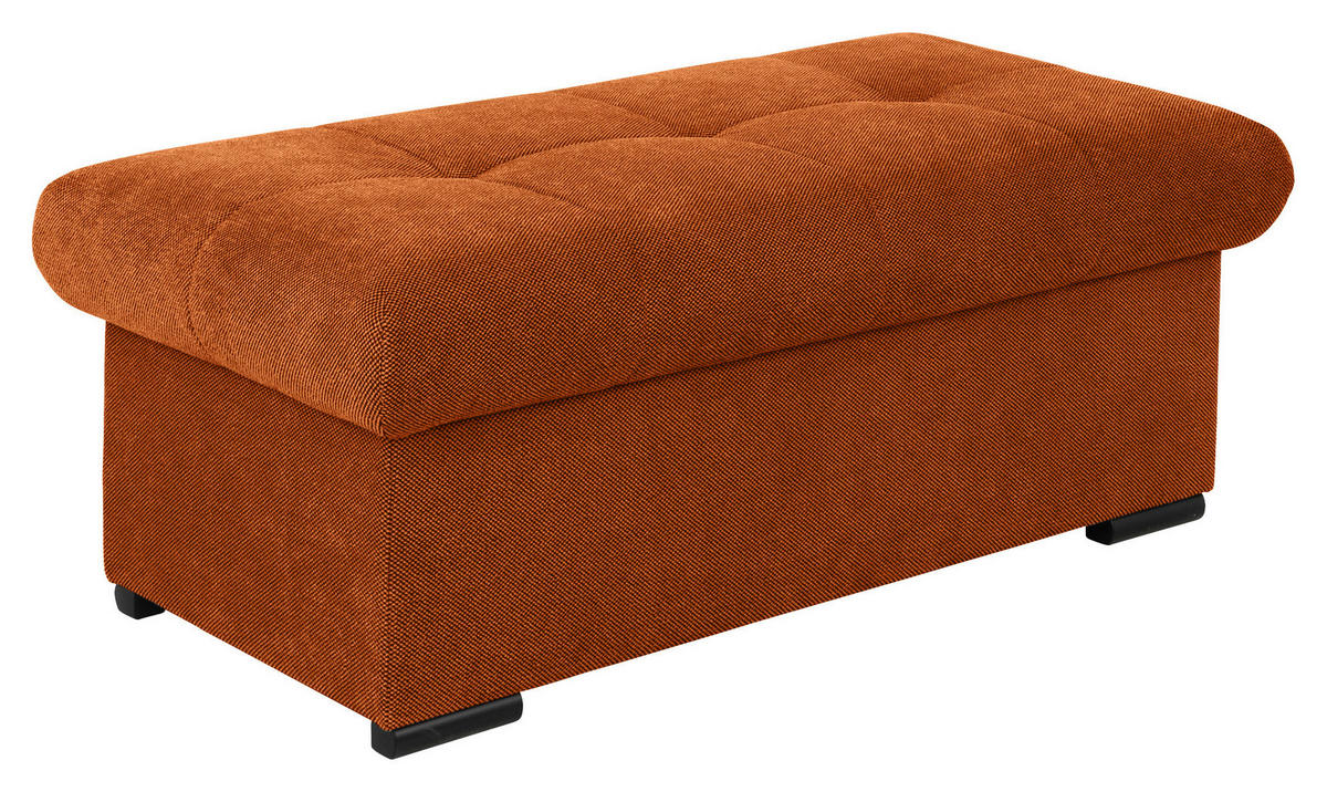 HOCKERBANK 108/42/54 cm Flachgewebe Rostfarben Kunststoff  - Rostfarben/Schwarz, Design, Kunststoff/Textil (108/42/54cm) - Xora