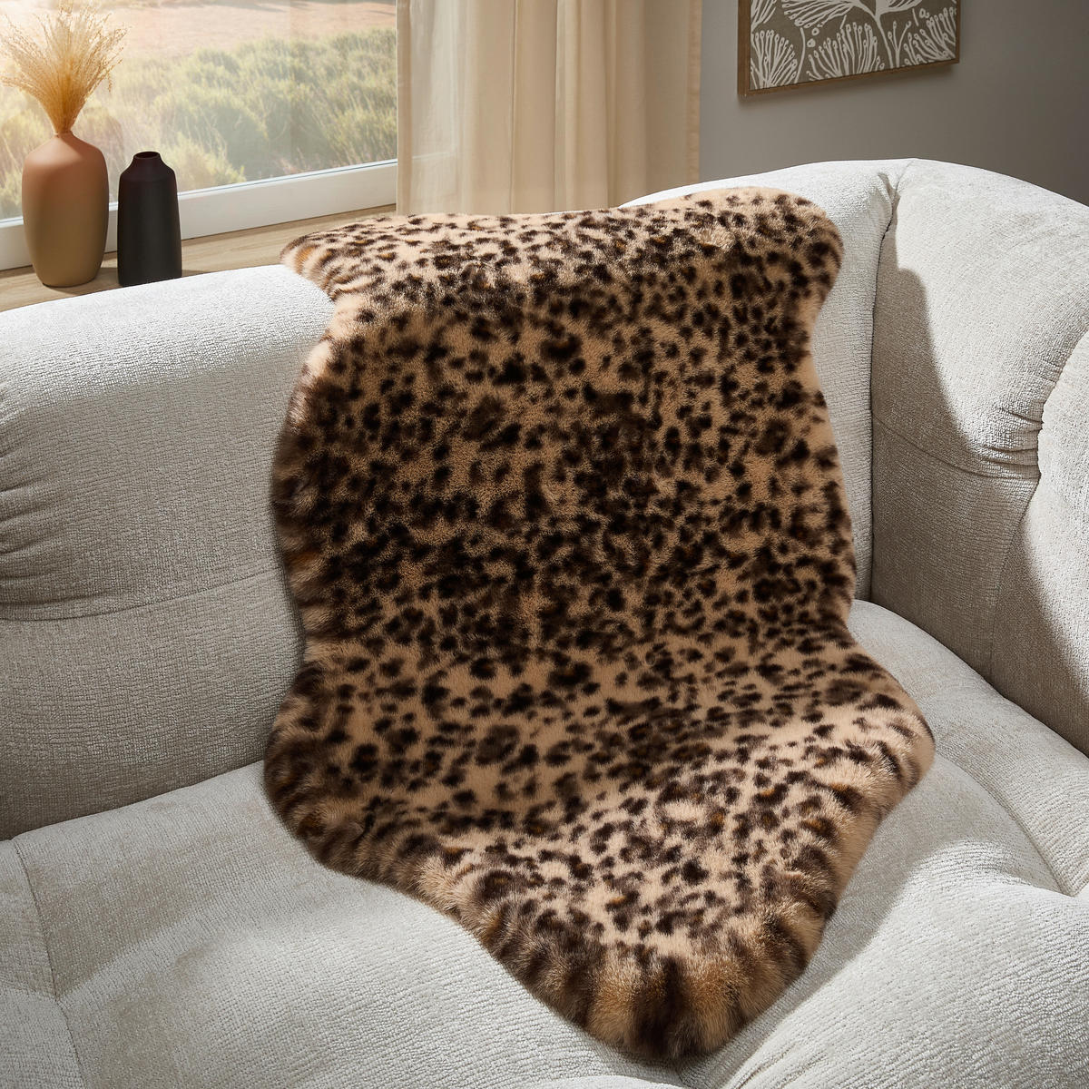 KUNSTFELL 60/90 cm  - Hellbraun, Trend, Leder/Textil (60/90cm) - Novel