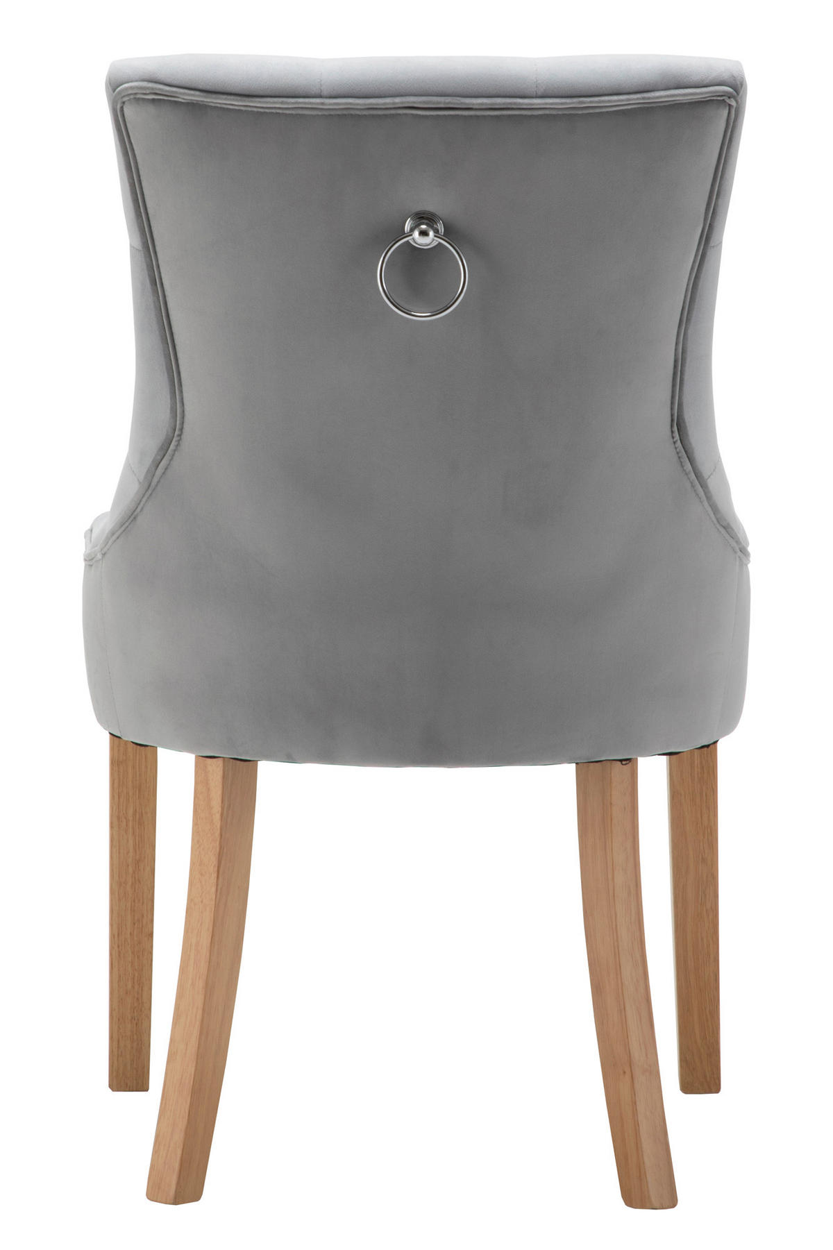 STUHL-SET 2 Stück  in Samt Holz, Textil  - Hellgrau/Naturfarben, Design, Holz/Textil (56/91/63cm) - Livetastic