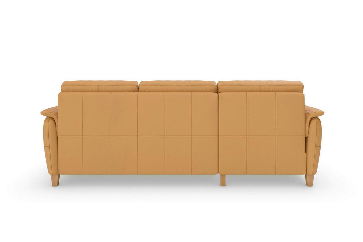 ECKSOFA PALMERA E Currygelb Echtleder  - Currygelb/Eichefarben, Basics, Leder/Holz (163/244cm) - Sit & More