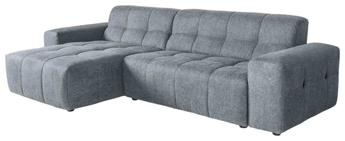 ECKSOFA Grau Webstoff  - Schwarz/Grau, KONVENTIONELL, Kunststoff/Textil (301/160cm) - Carryhome