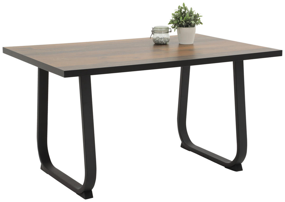 ESSTISCH rechteckig Anthrazit, Braun  - Anthrazit/Braun, Trend, Holzwerkstoff (140/90/76cm) - Boxxx