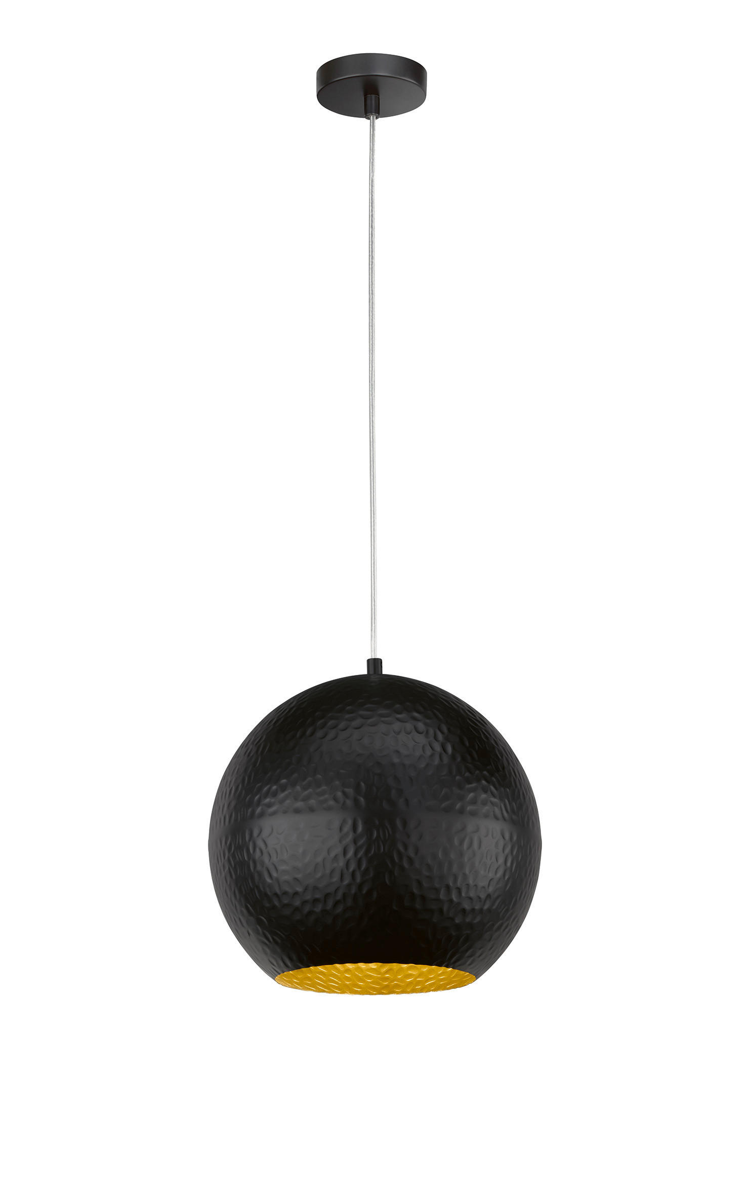 Fischer & Honsel Hängeleuchte Mylon Schwarz, Gold 140 cm