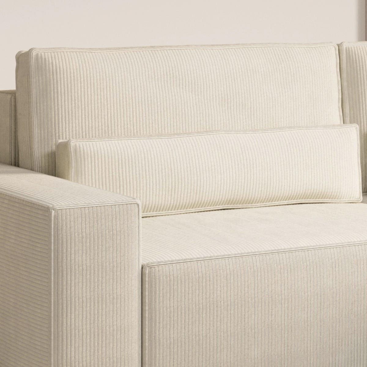 ECKSOFA BRAZIL MINI L Beige Schlaffunktion, Rücken echt  - Beige/Schwarz, Design, Kunststoff/Textil (248/162cm) - MID.YOU