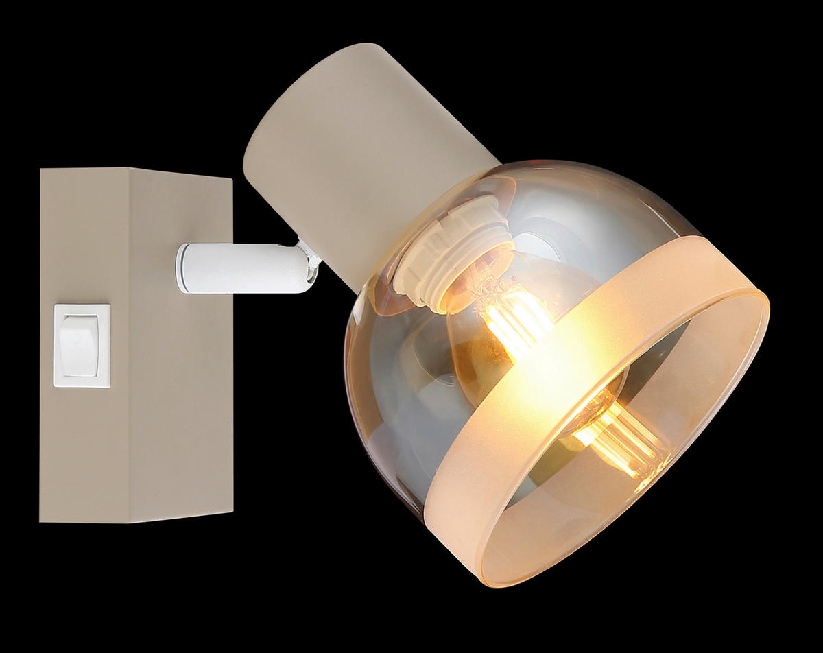 STRAHLER Kairo 10/14/12 cm  - Sandfarben/Weiß, Design, Glas/Metall (10/14/12cm) - Globo