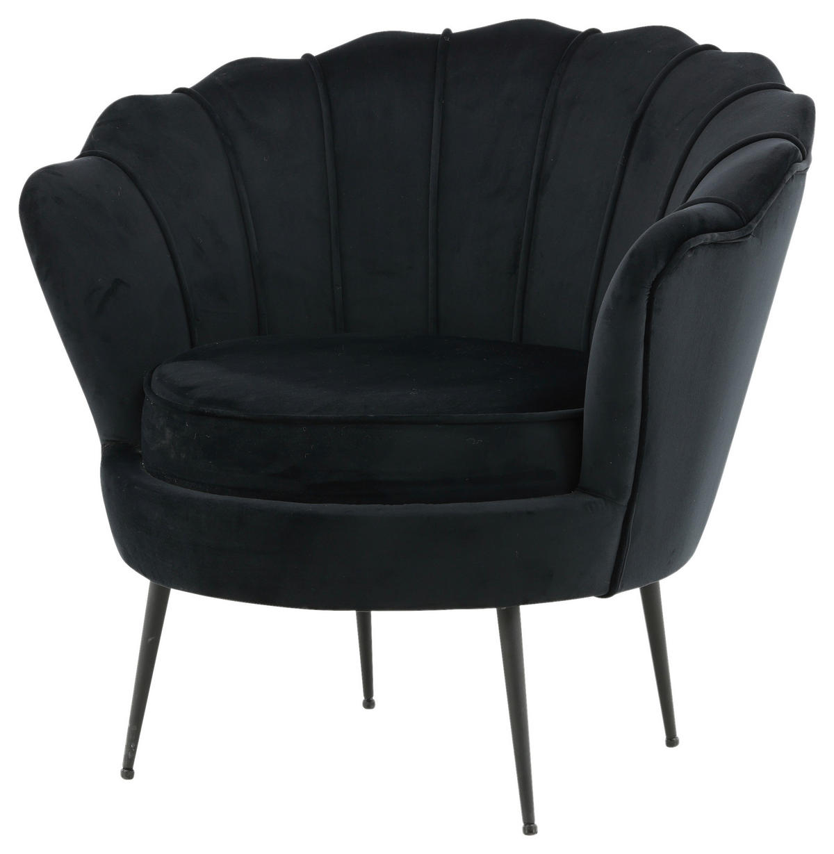 SESSEL in Schwarz  - Schwarz, Design, Textil/Metall (83/76/77cm) - Livetastic