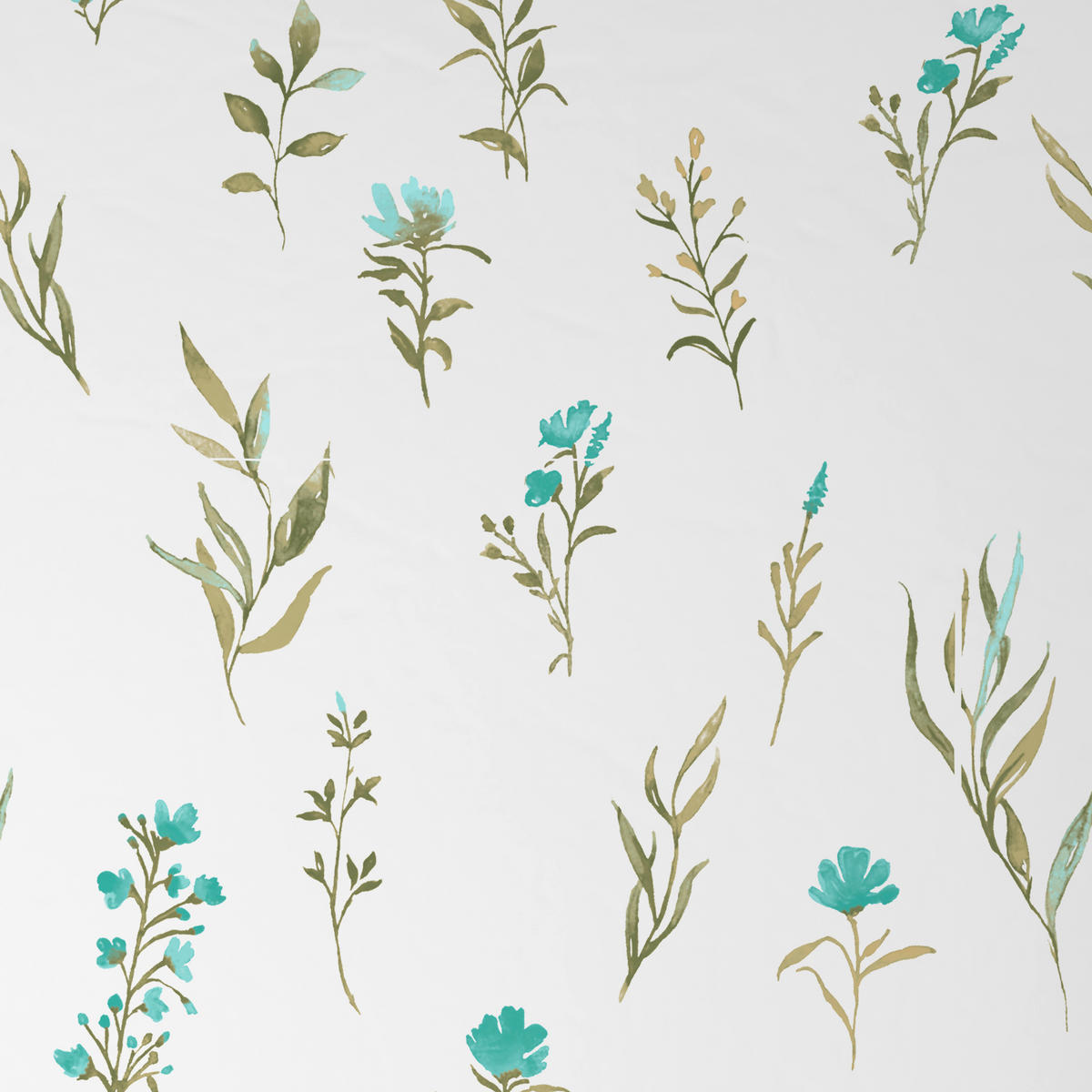 POSTELJINA 200/200 cm  Mavie  - bijela/tirkizna, Konvencionalno, tekstil (200/200cm) - Novel