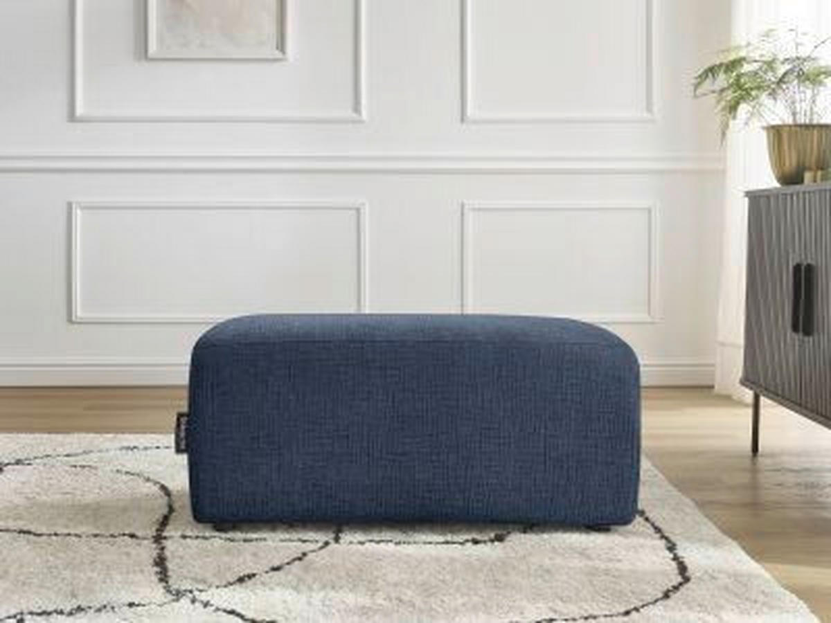 HOCKER ATILLA Struktur Dunkelblau  - Schwarz/Dunkelblau, MODERN, Kunststoff/Textil (92/44/48cm)