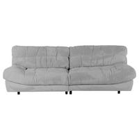BIGSOFA in Plüsch Silberfarben  - Silberfarben/Schwarz, Konventionell, Kunststoff/Textil (262/70/115cm) - Ambia Home