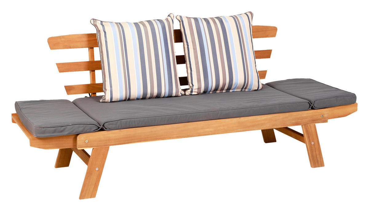 BANCĂ DE GRĂDINĂ - culoare lemn acacia/gri, Modern, lemn/textil (198/78/68cm) - Greemotion