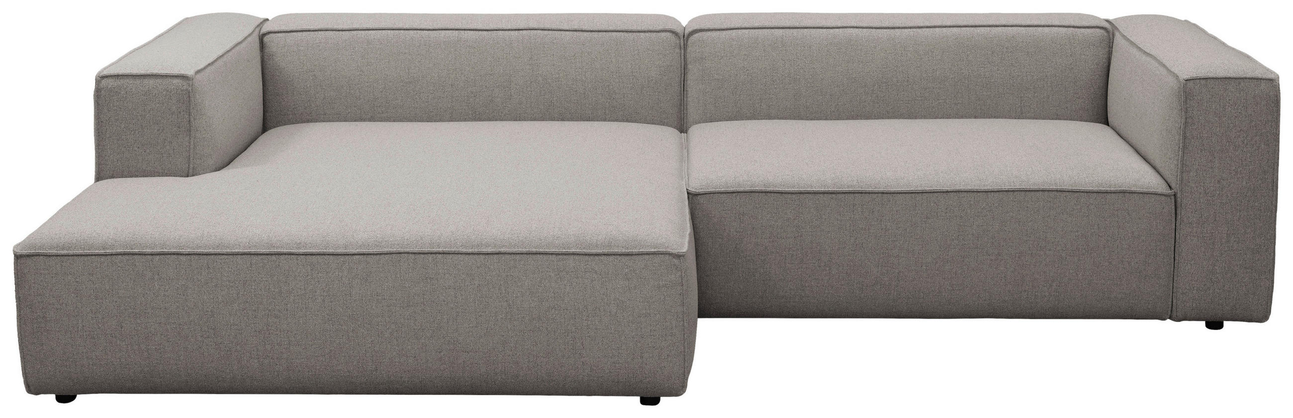 ECKSOFA Taupe Chenille Rücken echt  - Taupe/Schwarz, MODERN, Kunststoff/Textil (185/296cm) - Hom`in