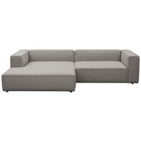 ECKSOFA Taupe Chenille Rücken echt  - Taupe/Schwarz, MODERN, Kunststoff/Textil (185/296cm) - Hom`in