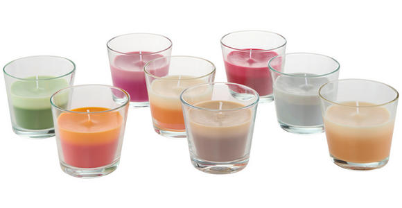 KERZE IM GLAS - Violett/Flieder, Basics, Glas/Naturmaterialien (9/8,2cm) - Ambia Home