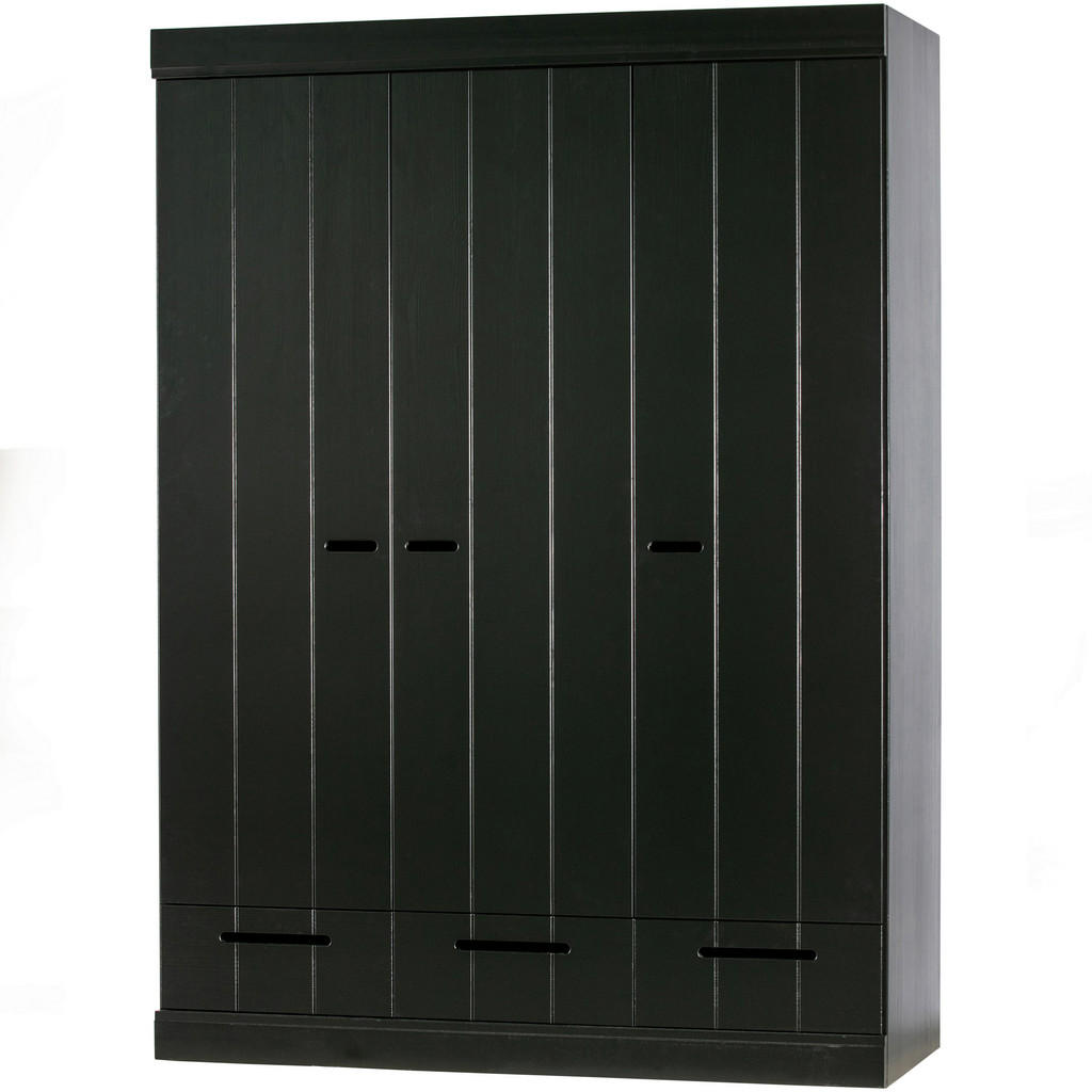 Drehtürenschrank Connect, Schwarz B: 140 cm