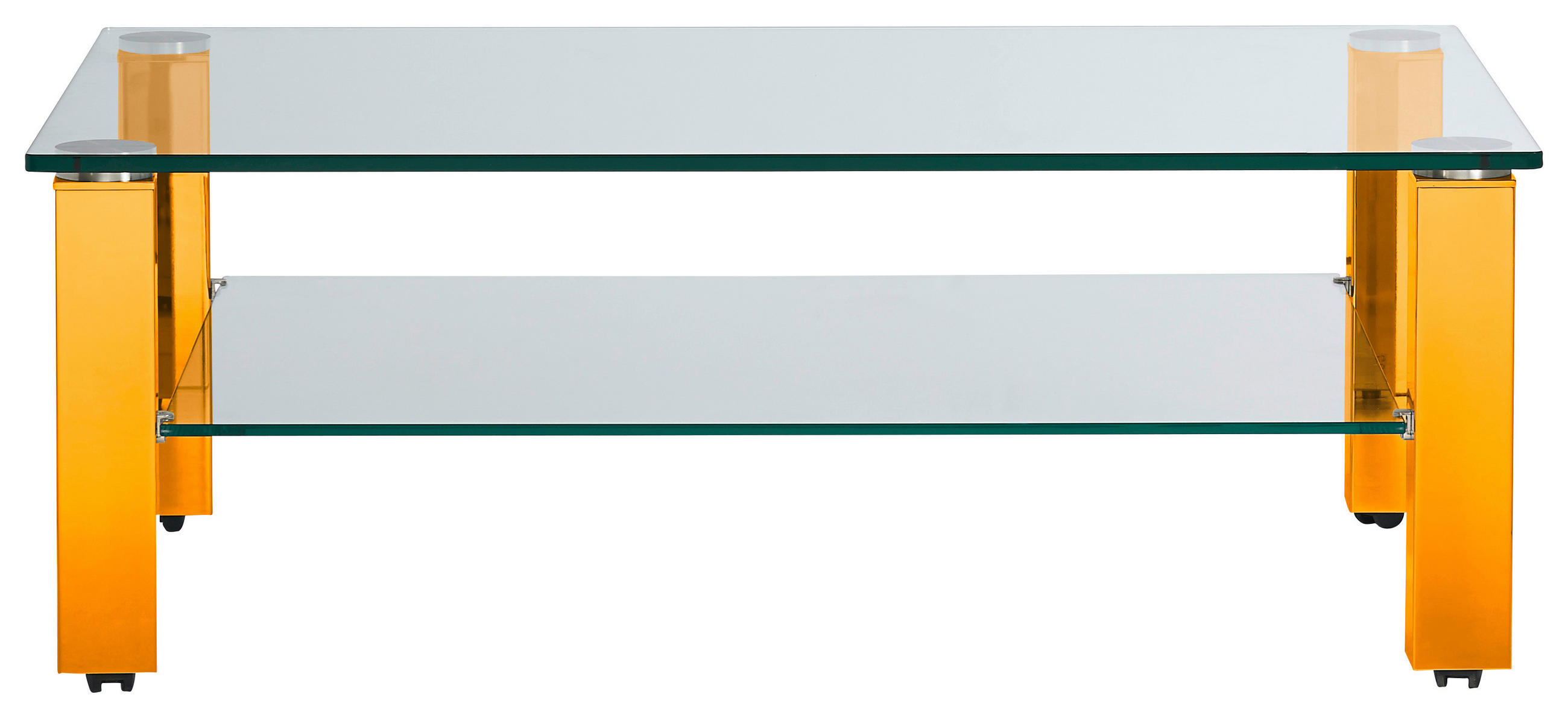 COUCHTISCH in Metall, Glas 110/70/42,5 cm  - Gelb, Design, Glas/Kunststoff (110/70/42,5cm)