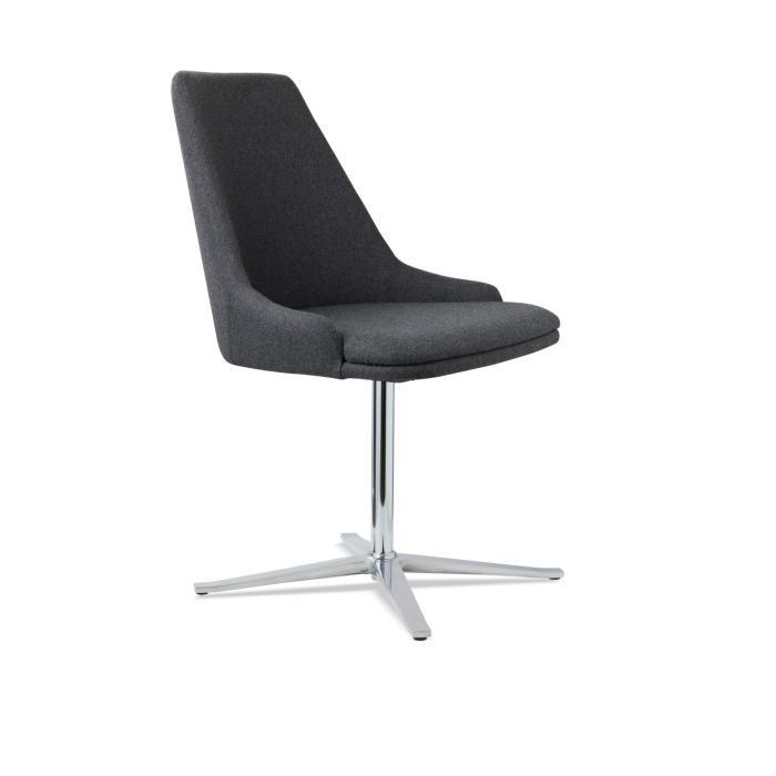 STOL  läderutbud, tygutbud   grå, aluminiumfärg  - aluminiumfärg/grå, Design, metall/textil (56/85/58cm) - Skovby