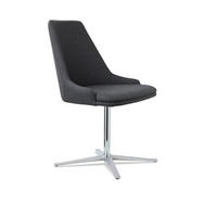 STOL  läderutbud, tygutbud   grå, aluminiumfärg  - aluminiumfärg/grå, Design, metall/textil (56/85/58cm) - Skovby