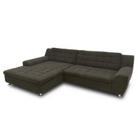 ECKSCHLAFSOFA MORTON Mikrofaser  - Chromfarben/Schwarz, MODERN, Textil/Metall (304/200/84cm) - MID.YOU