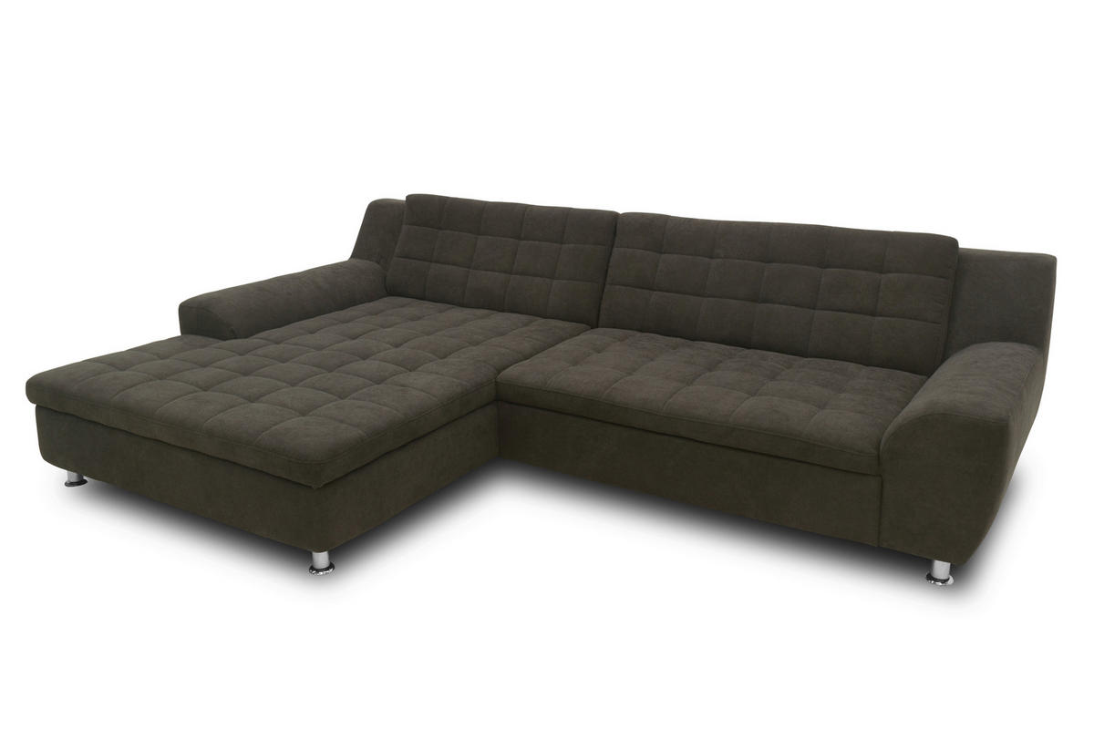 ECKSCHLAFSOFA MORTON Mikrofaser  - Chromfarben/Schwarz, MODERN, Textil/Metall (304/200/84cm) - MID.YOU