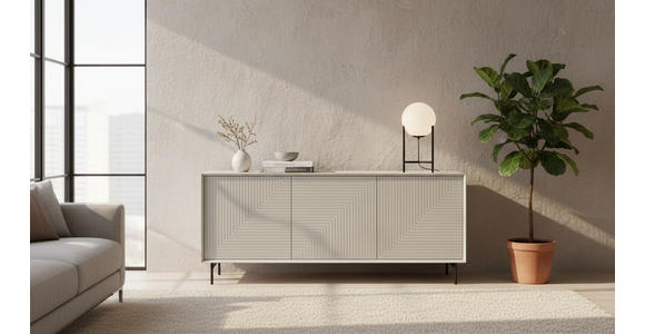 SIDEBOARD  172,2/75/40 cm  - Kaschmir/Schwarz, KONVENTIONELL, Holzwerkstoff/Metall (172,2/75/40cm) - Xora