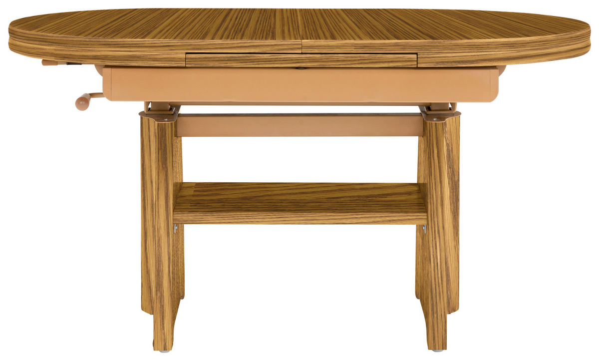 COUCHTISCH Eiche furniert 110-130,5/65/56-75 cm rechteckig Braun, Eichefarben  - Eichefarben/Braun, KONVENTIONELL, Holzwerkstoff/Metall (110-130,5/65/56-75cm) - Venda