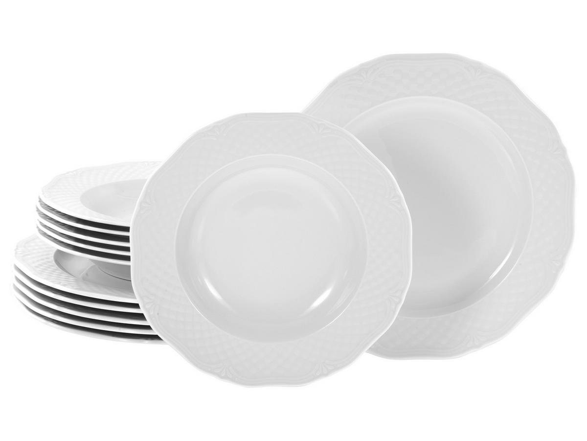 TAFELSERVICE Weiß Arianne Weiss 12-teilig  - Weiß, Basics, Keramik - Creatable