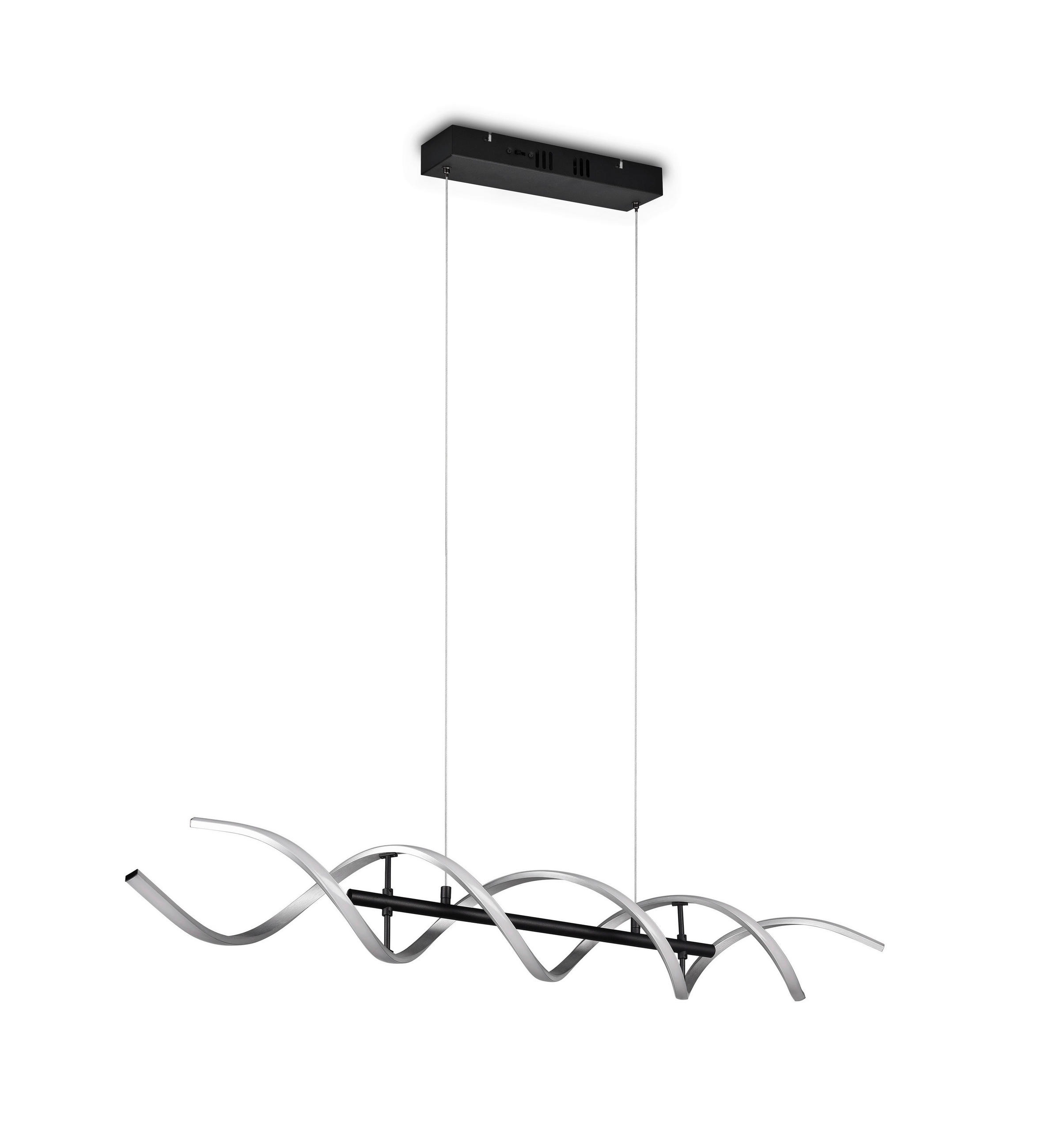 LED-HÄNGELEUCHTE Sequence 104,5/16/150 cm   - Schwarz/Alufarben, Design, Metall (104,5/16/150cm) - Trio Leuchten