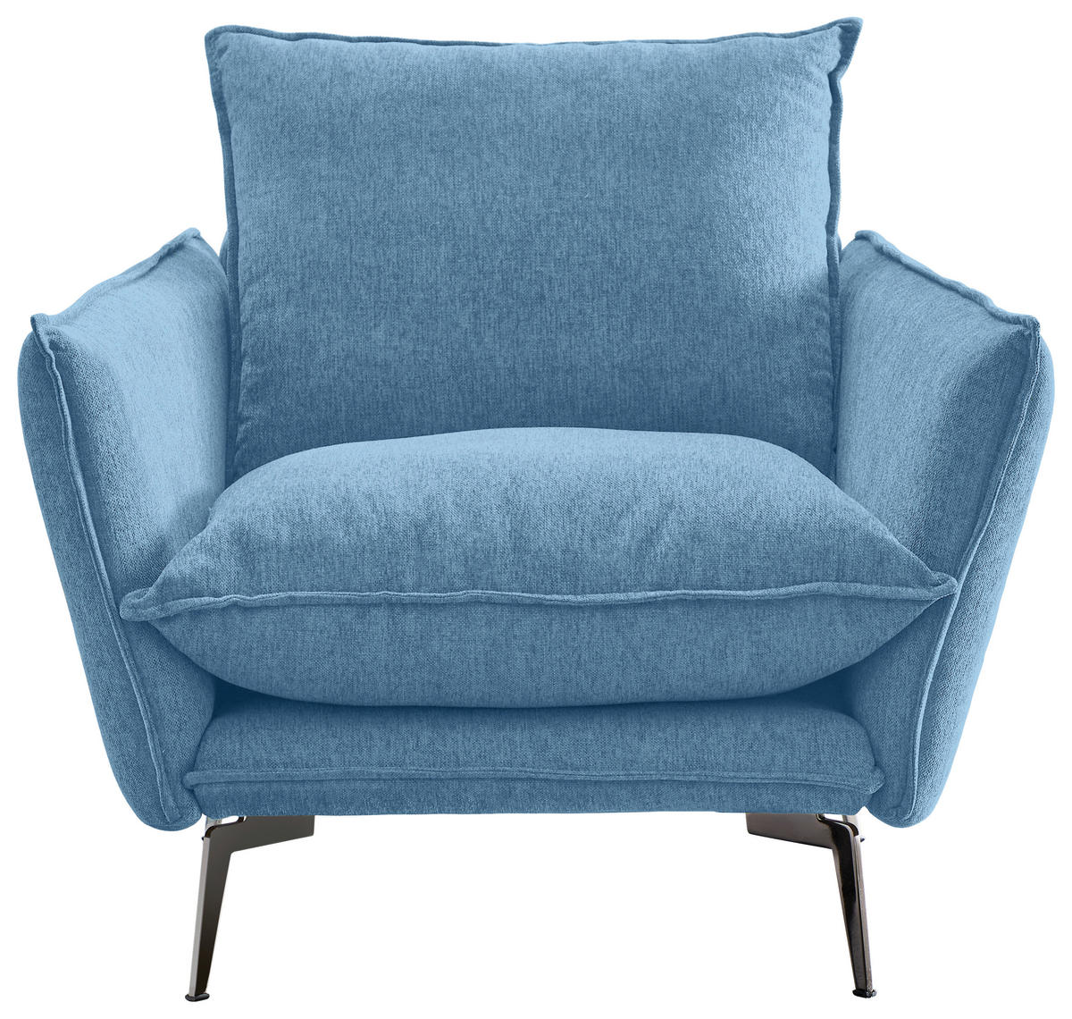 SESSEL Webstoff Blau    - Blau/Schwarz, Design, Textil/Metall (96/84/100cm) - Livetastic