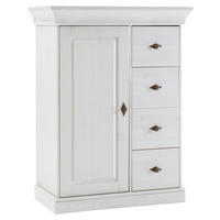 KOMMODE , 88/117/45 cm, 4 Schublade(n)  - Weiß/Kupferfarben, ROMANTIK / LANDHAUS, Holz/Metall (88/117/45cm) - Boxxx