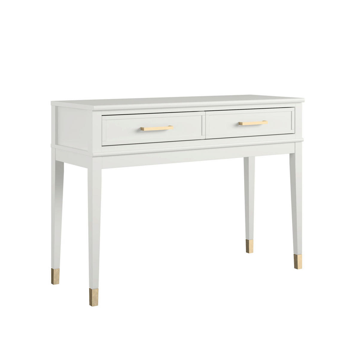 KONSOLENTISCH Weiß  - Messingfarben/Weiß, Design, Holzwerkstoff/Metall (105/40/76cm) - MID.YOU