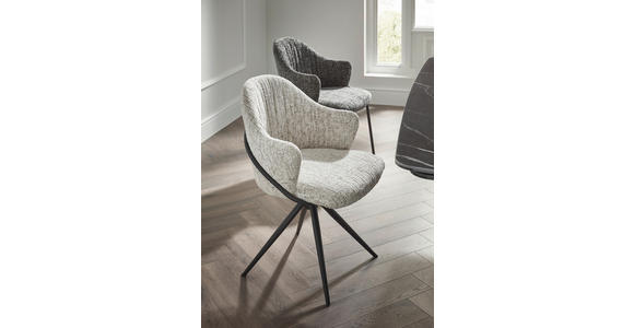 ARMLEHNSTUHL  in beflockt  - Anthrazit/Hellgrau, Design, Textil (57/84/44,5cm) - Belluti