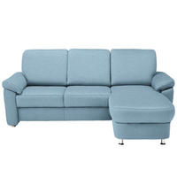 ECKSOFA in Flachgewebe Hellblau  - Chromfarben/Hellblau, Konventionell, Textil/Metall (250/163cm) - Beldomo System