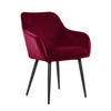 ARMLEHNSTUHL  in Samt  - Rot/Schwarz, MODERN, Textil/Metall (61/85/60cm) - Livetastic