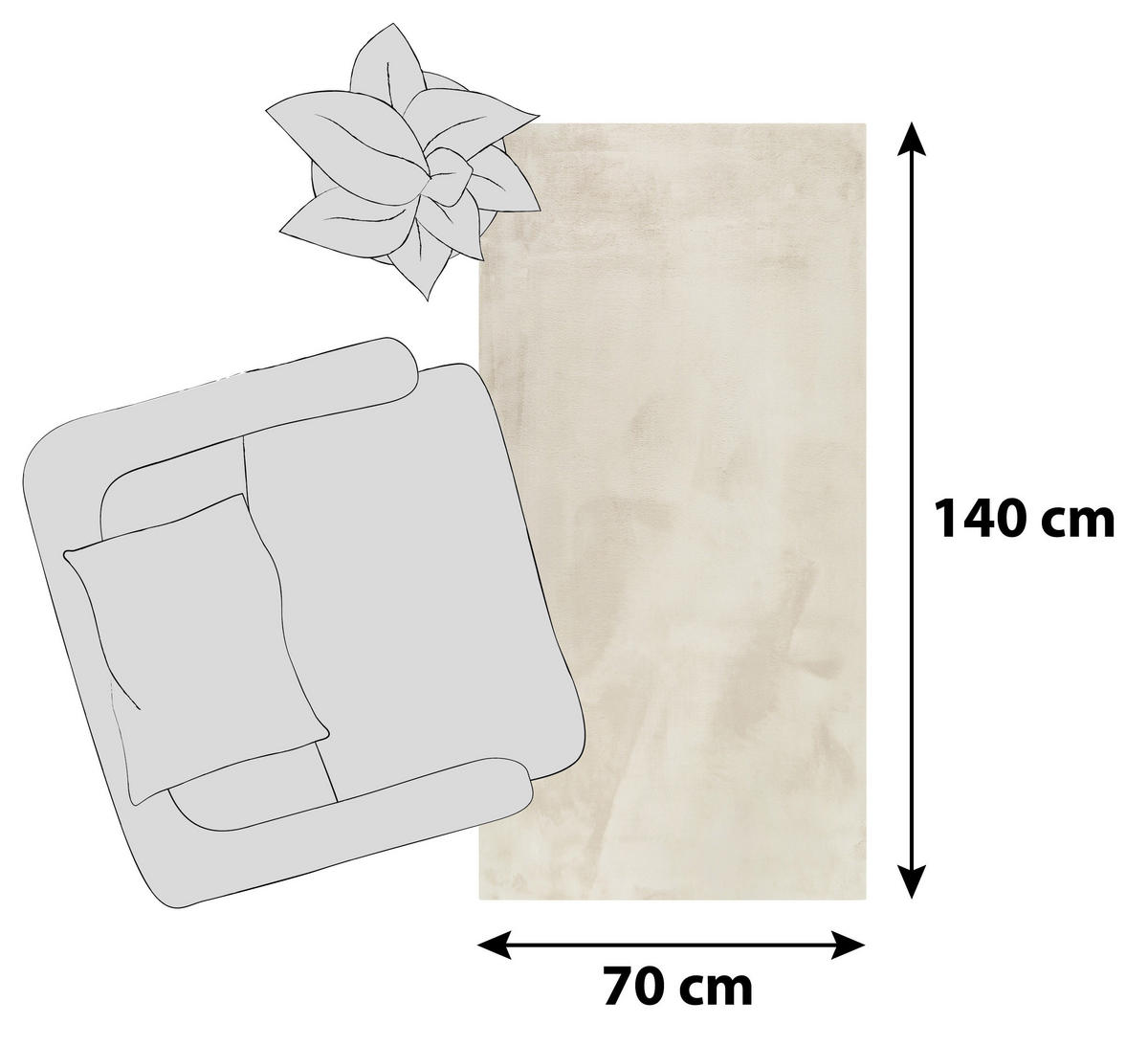 HOCHFLORTEPPICH 70/140 cm Alice Creme, Beige  - Beige/Creme, KONVENTIONELL, Textil (70/140cm) - Esprit