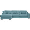 ECKSOFA in Cord Hellblau  - Schwarz/Hellblau, Design, Kunststoff/Textil (205/340cm) - Lomoco