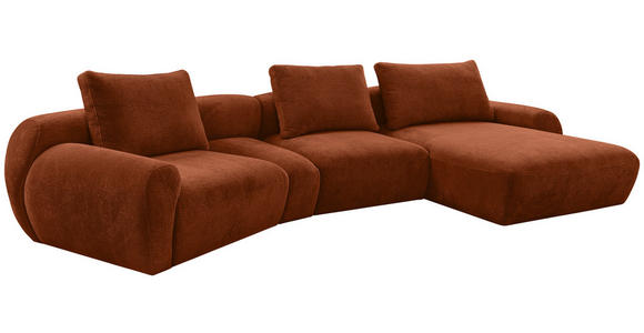 ECKSOFA  in Chenille Rostfarben  362/176 cm  - Rostfarben/Schwarz, KONVENTIONELL, Kunststoff/Textil (362/176cm) - Carryhome