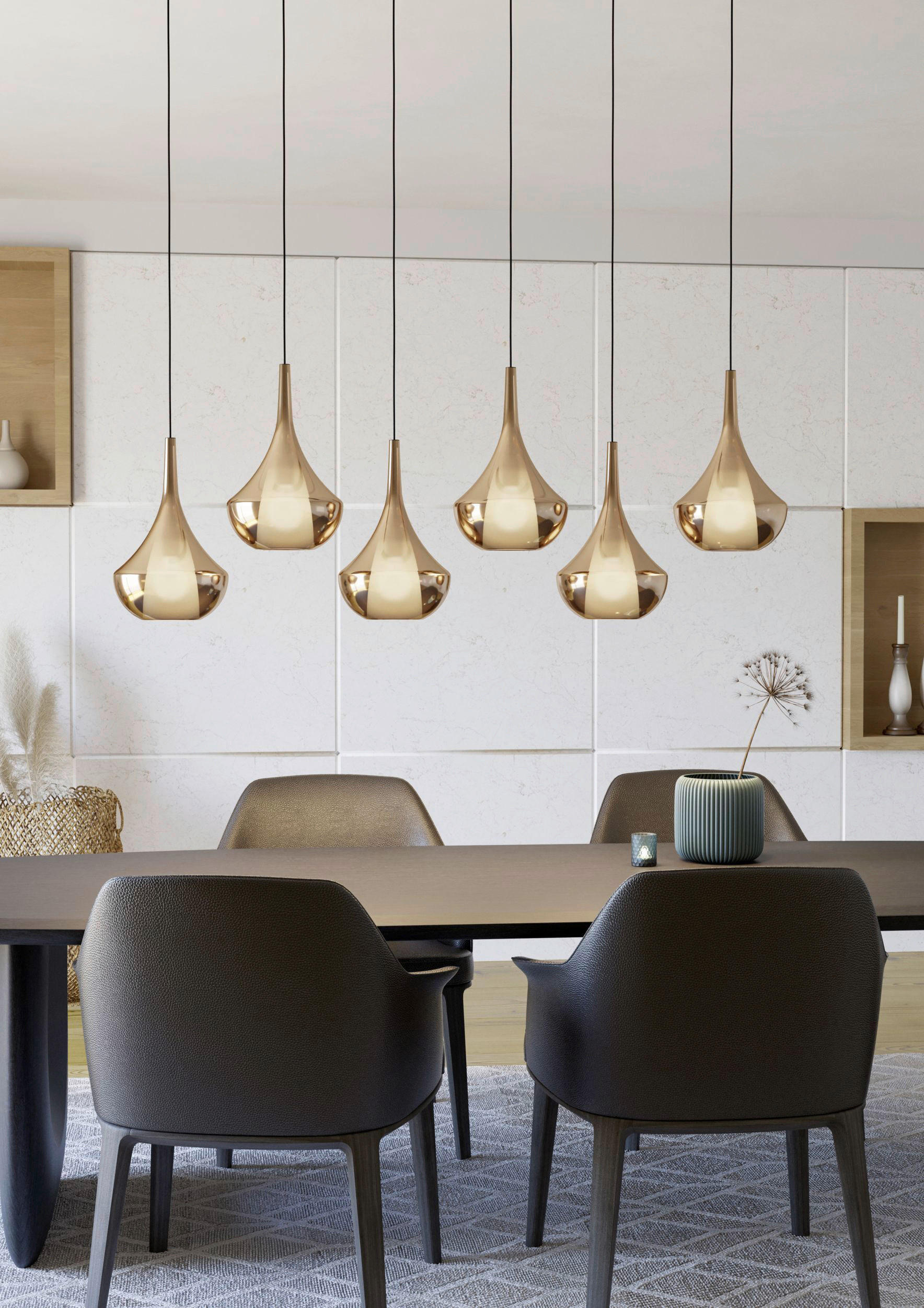 HÄNGELEUCHTE 144,5/32/150 cm    - Schwarz/Kupferfarben, Basics, Glas/Metall (144,5/32/150cm) - Eglo