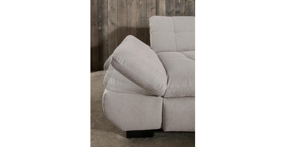 ECKSOFA  in Mikrofaser Hellgrau  290/198 cm  - Hellgrau/Schwarz, Design, Textil/Metall (290/198cm) - Xora